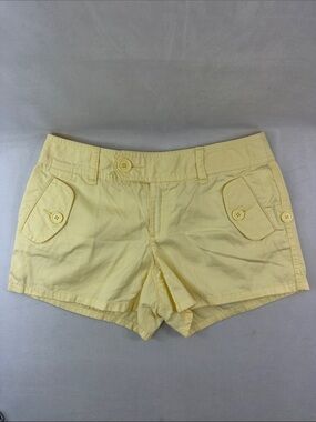 Moda International Women’s Yellow Casual Button Detail Pocket Shorts